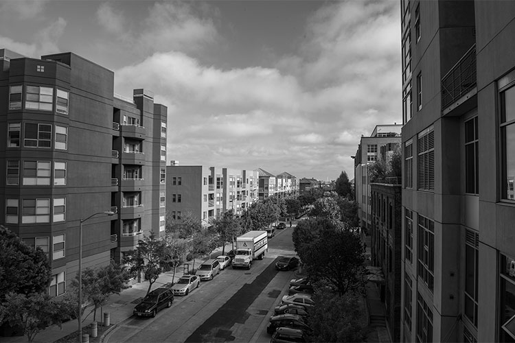 Mission Bay Area Apartments from Bryant St looking Southeast, San Francisco.  R. Blum and Associates Commercial Real Estate Appraisal. Photo 2014.